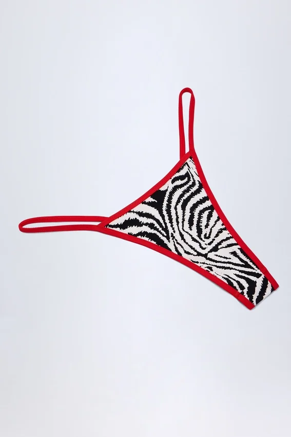 Camogli Thong Bikini Bottoms in Zebra Print Camogli Thong Bikini Bottoms in Zebra Print