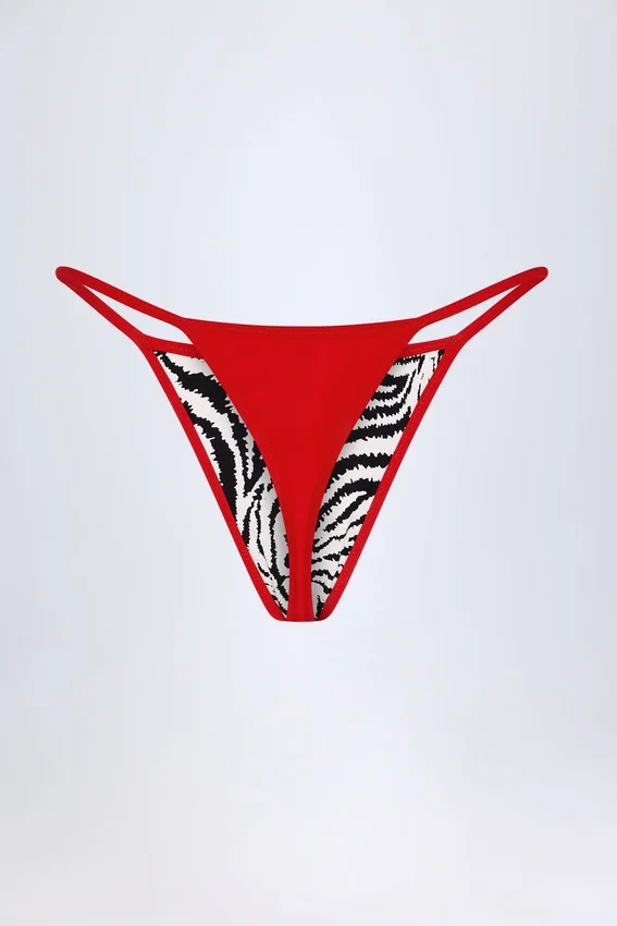 Camogli Thong Bikini Bottoms in Zebra Print Camogli Thong Bikini Bottoms in Zebra Print