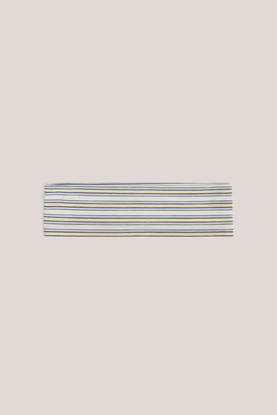 Candy Modal Ribbed Headband in Blue & Yellow Stripe Candy Modal Ribbed Headband in Blue & Yellow Stripe