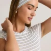 Candy Modal Ribbed Headband in Blue & Yellow Stripe Candy Modal Ribbed Headband in Blue & Yellow Stripe