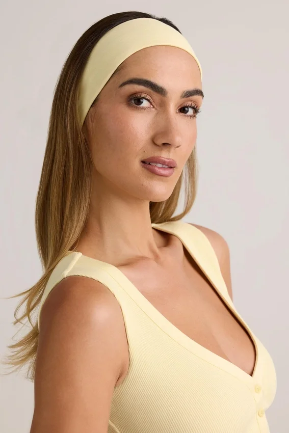 Candy Modal Ribbed Headband in Buttercream Yellow Candy Modal Ribbed Headband in Buttercream Yellow
