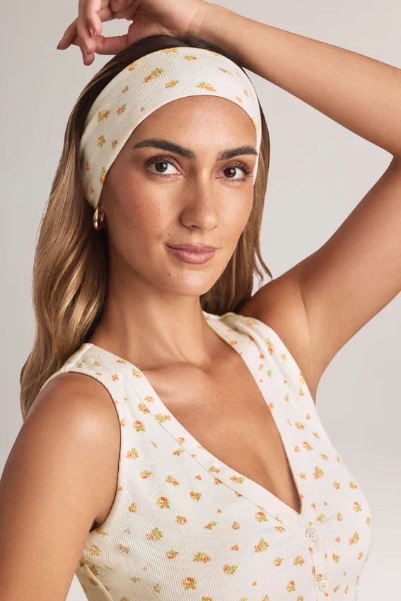 Candy Modal Ribbed Headband in Floral Print Candy Modal Ribbed Headband in Floral Print