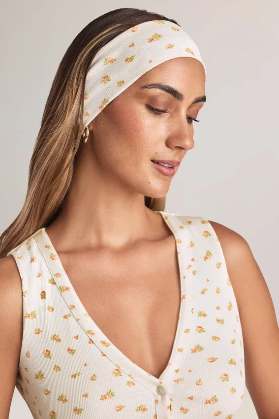 Candy Modal Ribbed Headband in Floral Print Candy Modal Ribbed Headband in Floral Print