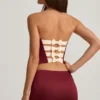 Carola Satin Bow-Detail Low-Rise Mini Skirt in Wine Red Carola Satin Bow-Detail Low-Rise Mini Skirt in Wine Red
