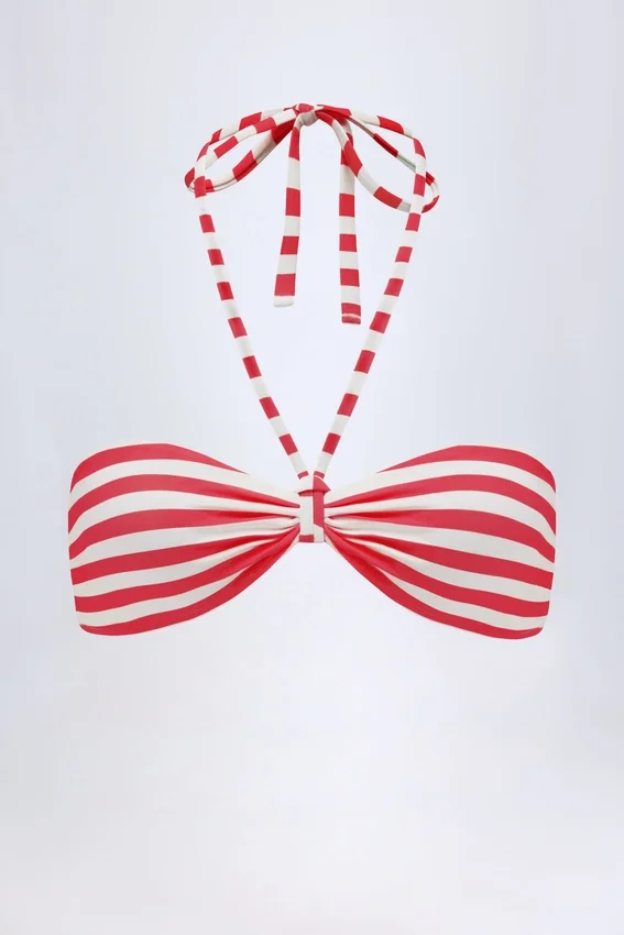 Cascais Multiway Bikini Top in Cherry Red Stripe Cascais Multiway Bikini Top in Cherry Red Stripe