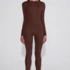 Cassie Embellished Jersey High-Waisted Leggings in Chocolate Brown Cassie Embellished Jersey High-Waisted Leggings in Chocolate Brown