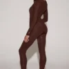Cassie Embellished Jersey High-Waisted Leggings in Chocolate Brown Cassie Embellished Jersey High-Waisted Leggings in Chocolate Brown