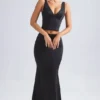 Ceres Mid-Rise Fishtail Maxi Skirt in Black Ceres Mid-Rise Fishtail Maxi Skirt in Black