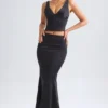 Ceres Mid-Rise Fishtail Maxi Skirt in Black Ceres Mid-Rise Fishtail Maxi Skirt in Black