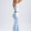 Ceres Mid-Rise Fishtail Maxi Skirt in Light Blue Ceres Mid-Rise Fishtail Maxi Skirt in Light Blue