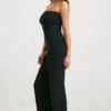 Chunky Knit Bandeau Kick Flare Jumpsuit in Black Chunky Knit Bandeau Kick Flare Jumpsuit in Black