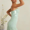 Constance Embellished Corset Mini Dress in Sage Constance Embellished Corset Mini Dress in Sage
