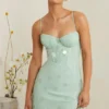 Constance Embellished Corset Mini Dress in Sage Constance Embellished Corset Mini Dress in Sage