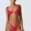 Volute Embellished Cheeky Bikini Bottoms in Raspberry Pink Volute Embellished Cheeky Bikini Bottoms in Raspberry Pink