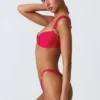 Volute Embellished Cheeky Bikini Bottoms in Raspberry Pink Volute Embellished Cheeky Bikini Bottoms in Raspberry Pink