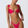 Volute Embellished Cheeky Bikini Bottoms in Raspberry Pink Volute Embellished Cheeky Bikini Bottoms in Raspberry Pink