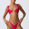 Volute Embellished Cheeky Bikini Bottoms in Raspberry Pink Volute Embellished Cheeky Bikini Bottoms in Raspberry Pink