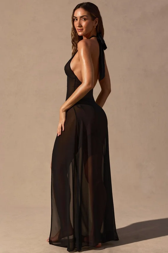 Coralie Halterneck Maxi Dress in Black Coralie Halterneck Maxi Dress in Black