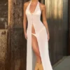 Coralie Halterneck Maxi Dress in White Coralie Halterneck Maxi Dress in White