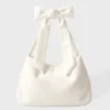Corduroy Bow Tote Bag in Ivory Corduroy Bow Tote Bag in Ivory