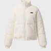 Corduroy Quilted Puffer Jacket in Ivory Corduroy Quilted Puffer Jacket in Ivory
