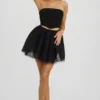 Cosima High Waist Tulle Mini Skirt in Black Cosima High Waist Tulle Mini Skirt in Black