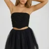 Cosima High Waist Tulle Mini Skirt in Black Cosima High Waist Tulle Mini Skirt in Black