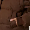 Cropped Puffer Jacket with Detachable Sleeves in Cocoa Brown Cropped Puffer Jacket with Detachable Sleeves in Cocoa Brown