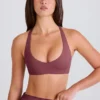 Crossback V-Neck Sports Bra in Acai Crossback V-Neck Sports Bra in Acai