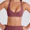 Crossback V-Neck Sports Bra in Acai Crossback V-Neck Sports Bra in Acai
