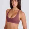 Crossback V-Neck Sports Bra in Acai Crossback V-Neck Sports Bra in Acai