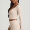 Dagny Ruffle Long-Sleeve Lace Top in Ivory Dagny Ruffle Long-Sleeve Lace Top in Ivory
