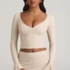 Dagny Ruffle Long-Sleeve Lace Top in Ivory Dagny Ruffle Long-Sleeve Lace Top in Ivory