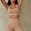 Define Luxe High-Waist Biker Shorts in Beige Define Luxe High-Waist Biker Shorts in Beige