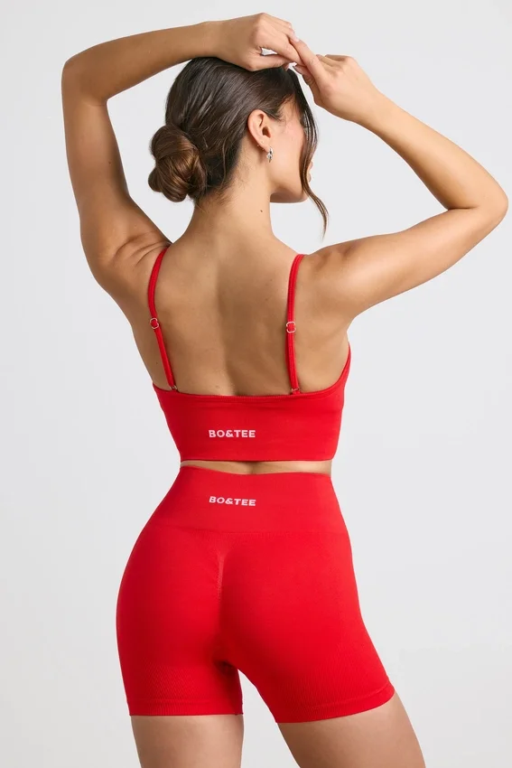 Define Luxe High-Waist Mini Shorts in Red Define Luxe High-Waist Mini Shorts in Red