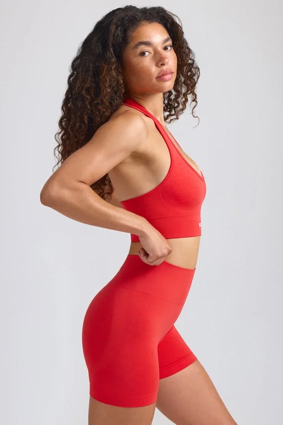Define Luxe Mini Shorts in Poppy Red Define Luxe Mini Shorts in Poppy Red