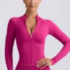 Define Luxe Zip-Up Jacket in Berry Define Luxe Zip-Up Jacket in Berry