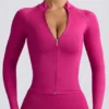 Define Luxe Zip-Up Jacket in Berry Define Luxe Zip-Up Jacket in Berry