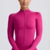 Define Luxe Zip-Up Jacket in Berry Define Luxe Zip-Up Jacket in Berry