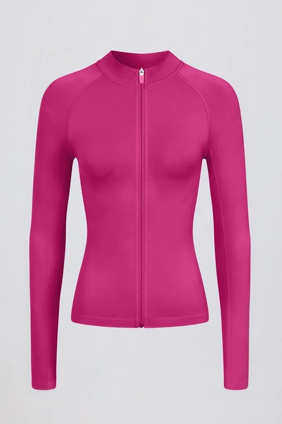 Define Luxe Zip-Up Jacket in Berry Define Luxe Zip-Up Jacket in Berry