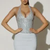 Drea Ruched Mid-Rise Mini Skirt in Silver Drea Ruched Mid-Rise Mini Skirt in Silver