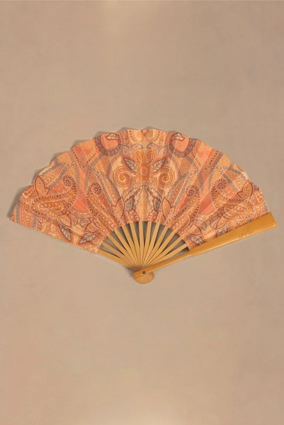 Elaraine Folding Hand Fan in Paisley Print Elaraine Folding Hand Fan in Paisley Print
