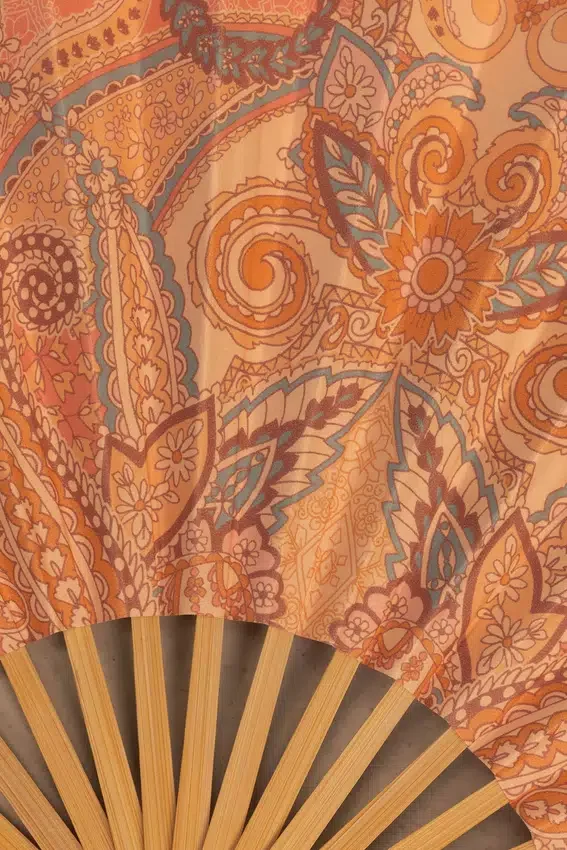 Elaraine Folding Hand Fan in Paisley Print Elaraine Folding Hand Fan in Paisley Print
