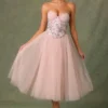 Elia Embellished Lace-Up Cupless Corset in Floral Pink Elia Embellished Lace-Up Cupless Corset in Floral Pink