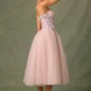 Elia Embellished Lace-Up Cupless Corset in Floral Pink Elia Embellished Lace-Up Cupless Corset in Floral Pink