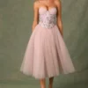 Elia Embellished Lace-Up Cupless Corset in Floral Pink Elia Embellished Lace-Up Cupless Corset in Floral Pink