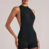 Elin High-Neck Romper in Black Elin High-Neck Romper in Black
