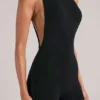 Elin High-Neck Romper in Black Elin High-Neck Romper in Black