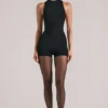 Elin High-Neck Romper in Black Elin High-Neck Romper in Black