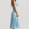 Elonia Halterneck Midaxi Dress in Blue Flower Print Elonia Halterneck Midaxi Dress in Blue Flower Print